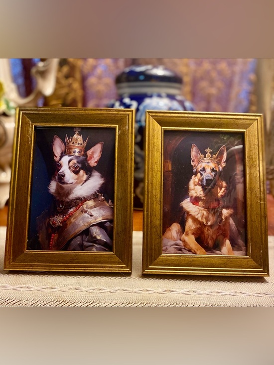 Hunt & Magnolia Other - The Windsor Pair Set of 2 Regal Dog Portraits.